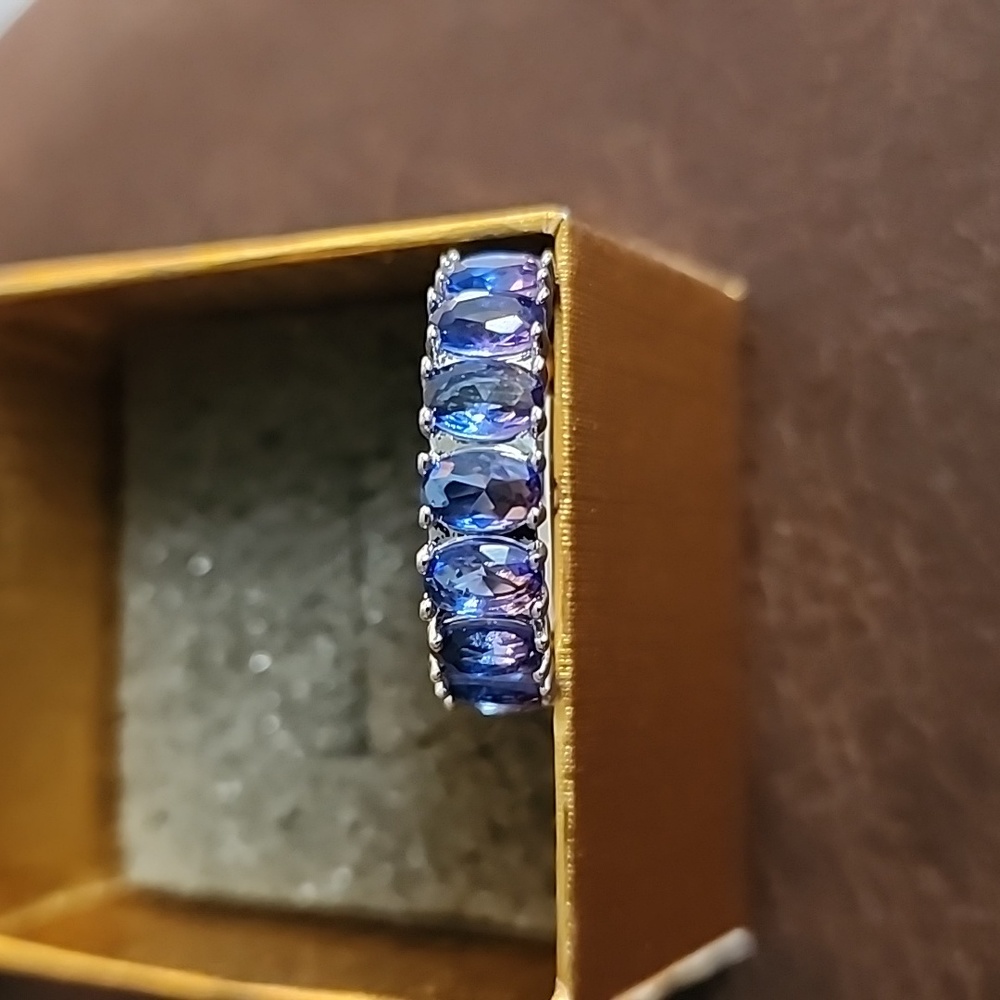 Size 9 ring blue purple bi color tourmaline